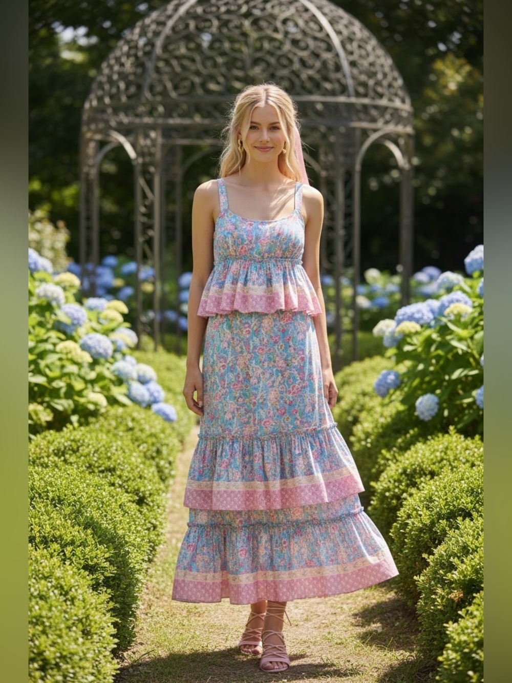 Anthro X Plenty by Tracy Reese | Meadow floral Tiered Midi Skirt set | XS | EUC